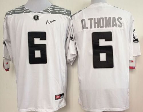 Ducks #6 De'Anthony Thomas White Diamond Quest Stitched NCAA Jersey