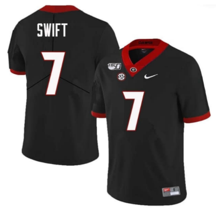 Men’s Georgia Bulldogs #7 DAndre Swift Black Football NCAA Stitched Jersey