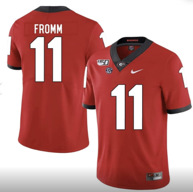 Men’s Georgia Bulldogs #11 Jake Fromm Red Football NCAA Stitched Jersey