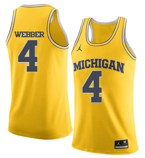 Wolverines #4 Chris Webber Limited Stitched NCAA Jersey