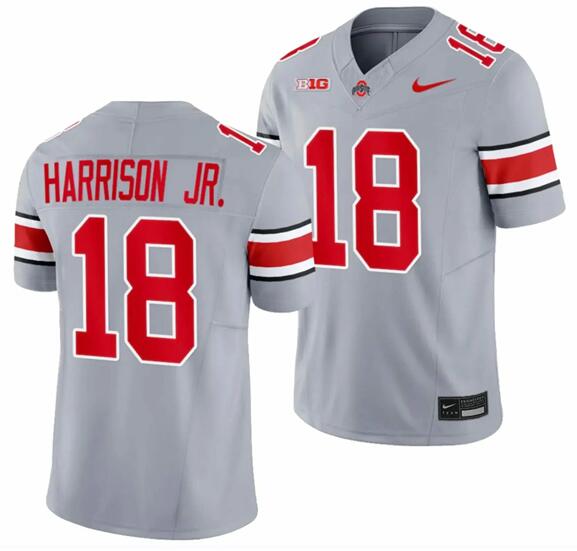 Youth's Ohio State Buckeyes #18 Marvin Harrison JR. Gray 2023 F.U.S.E. Limited Stitched Jersey