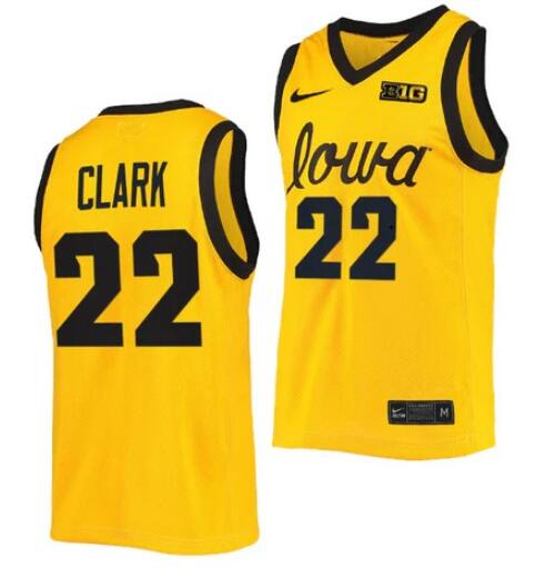 Men's Iowa Hawkeyes Active Player Custom Yellow College Stitched Basketball Jersey