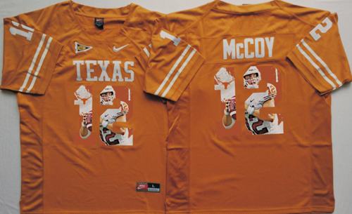 Longhorns #12 Colt McCoy Orange Player Fashion Stitched NCAA Jersey
