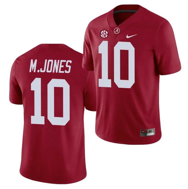 Men's Alabama Crimson Tide #10 Mac Jones Red Stitched NCAA Jersey