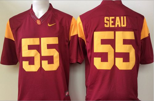 Trojans #55 Junior Seau Red Limited Stitched NCAA Jersey