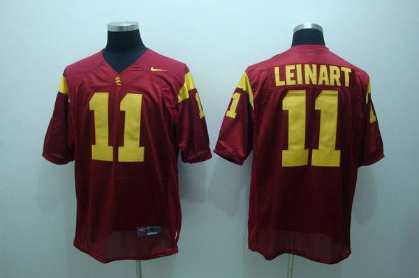 Trojans #11 Matt Leinart Red Stitched NCAA Jersey