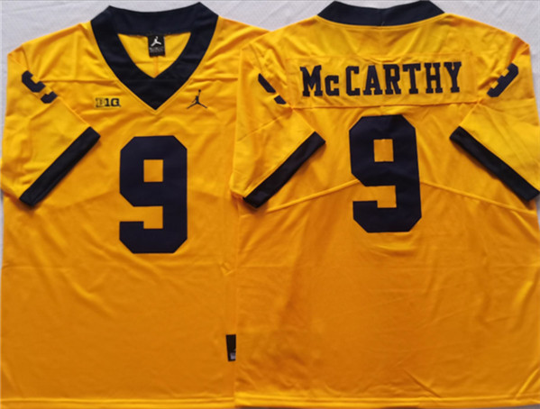 Wolverines Michigan #9 McCARTHY Yellow Stitched Jersey