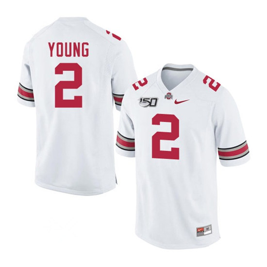 Buckeyes #2 Young white 150 Anniversary Stitched NCAA Jersey