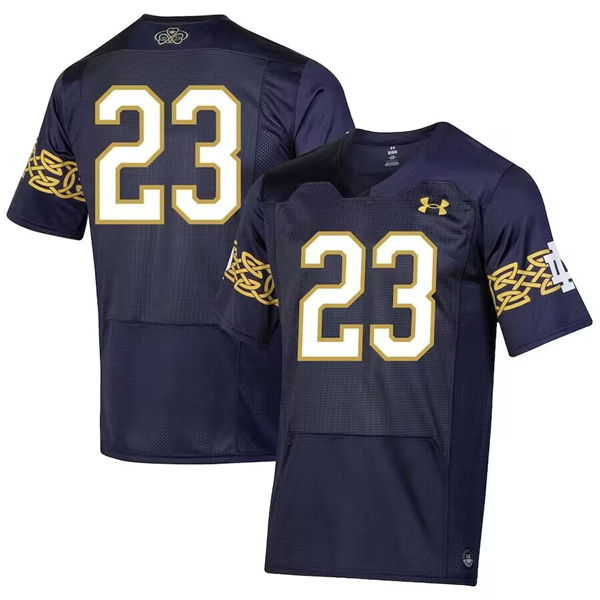 Men's Notre Dame Fighting Irish ACTIVE PLAYER Custom Navy 2023 Football Stitched Jersey