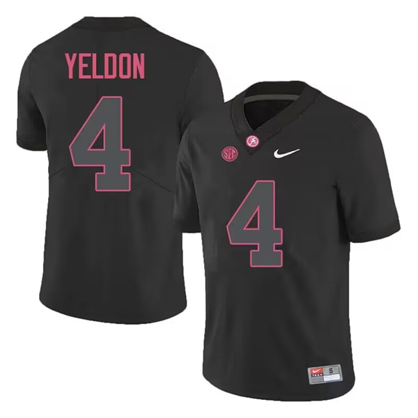 Men's Alabama Crimson Tide #4 T.J. Yeldon Black Football Stitched Jersey