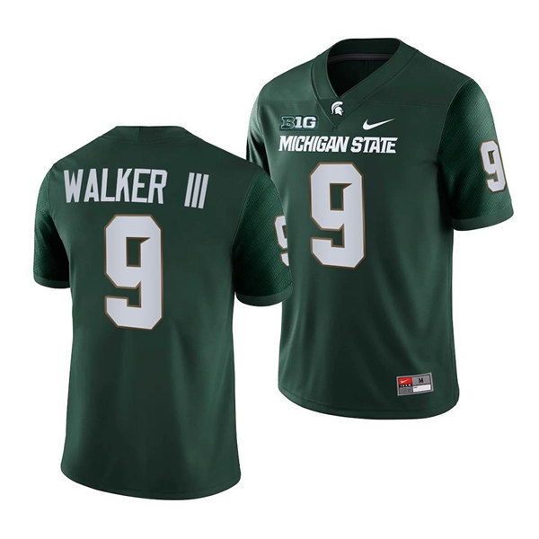 Men's Michigan State Spartans #9 Kenneth Walker III Green Limited Stitched Jersey