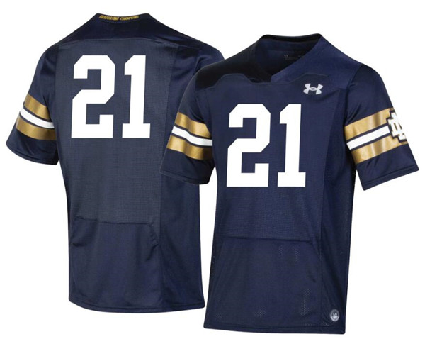 Men's Notre Dame Fighting Irish #21 Under Armour Navy Limited Stitched Jersey