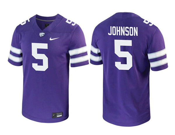 Men's Kansas State Wildcats #5 Avery Johnson Purple Limited Stitched Jersey