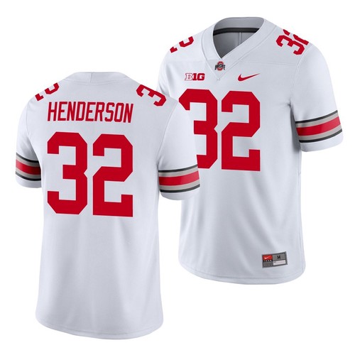 Buckeyes #32 TreVeyon Henderson White Limited Stitched NCAA Jersey