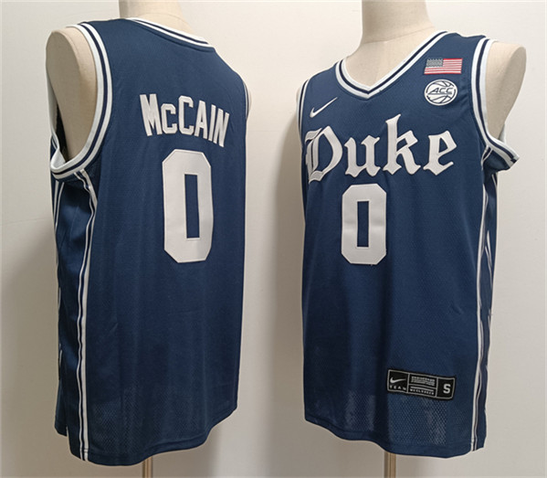 Men's Duke Blue Devils #0 Jared McCain Navy Stitched Basketball Jersey