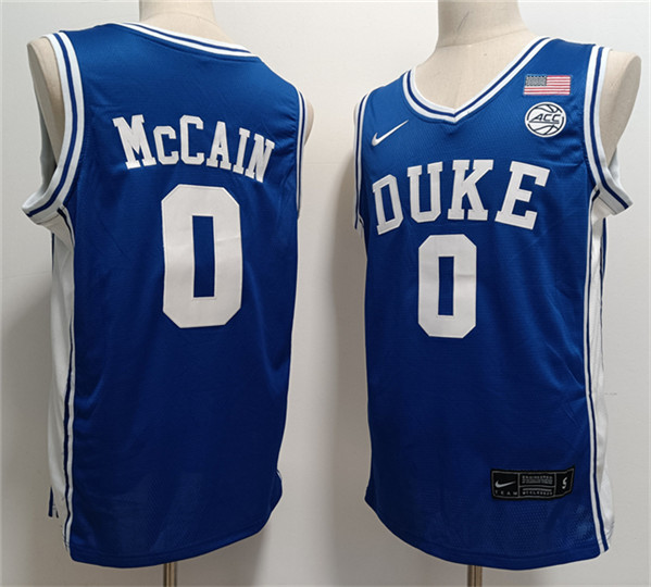 Men's Duke Blue Devils #0 Jared McCain Blue Stitched Basketball Jersey