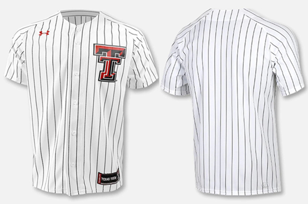 Men's Texas Tech Red Raiders White Baseball Jersey