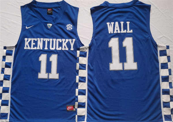 Mens Kentucky Wildcats 11 John Wall Blue Stitched Jersey Ncaa