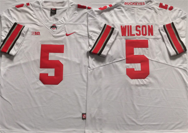Men's Ohio State Buckeyes #5 WILSON White Stitched Jersey
