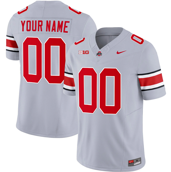 Men's Ohio State Buckeyes Active Player Custom Gray 2023 F.U.S.E. Limited Stitched Jersey