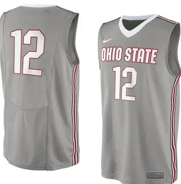 Men's Ohio State Buckeyes #12 Gray Stitched NCAA Jersey