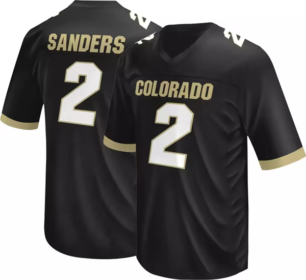 Men's Colorado Buffaloes #2 Shedeur Sanders Black Stitched Football Jersey