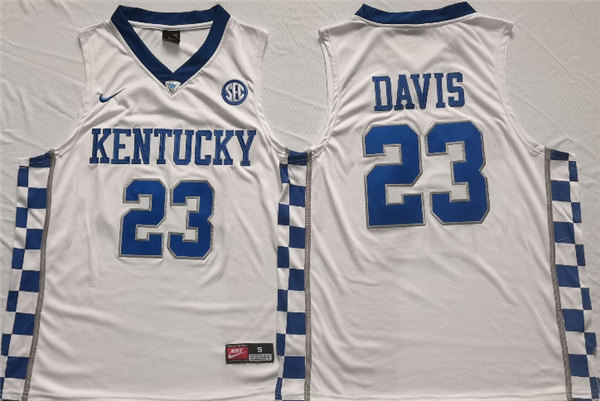 Men's Kentucky Wildcats #23 Anthony Davis White Stitched Jersey