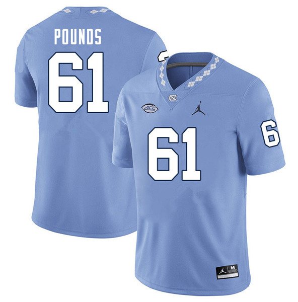 North Carolina #61 Diego Pounds Blue Stitched NCAA Jersey