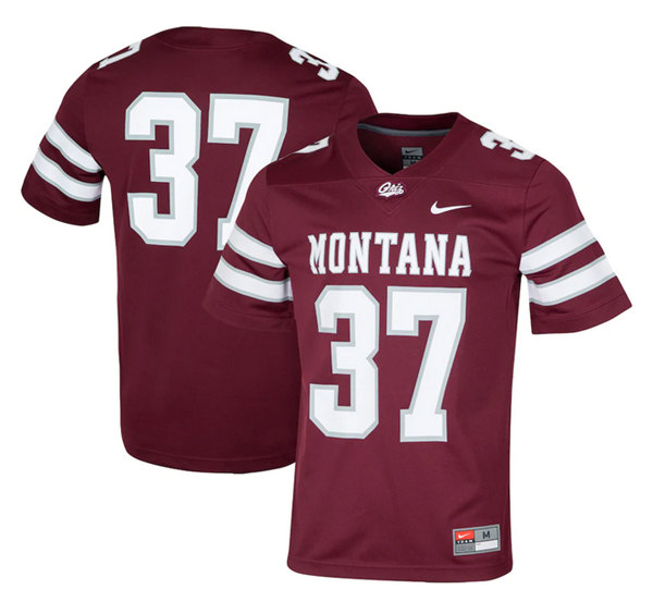 Men's Montana Grizzlies #37 Maroon Stitched Jersey