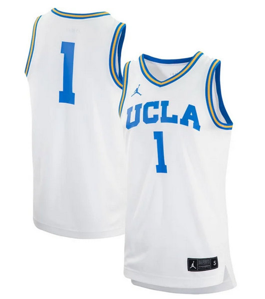 Men's UCLA Bruins Active Player Custom White Stitched Basketball Jersey