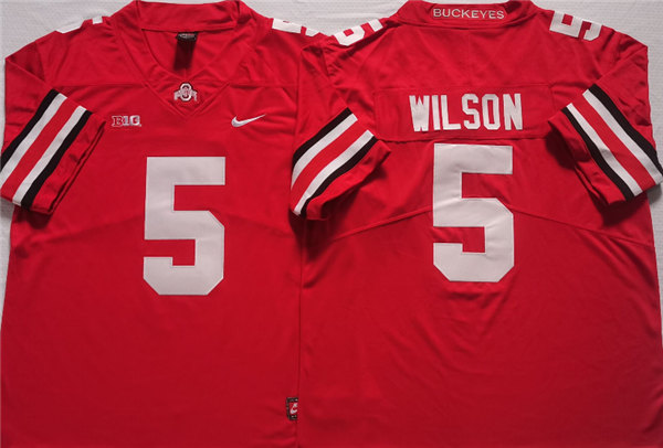 Men's Ohio State Buckeyes #5 WILSON Red Stitched Jersey