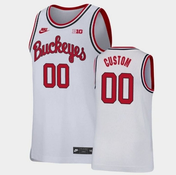 Men's Ohio State Buckeyes Customized White Stitched NCAA Jersey