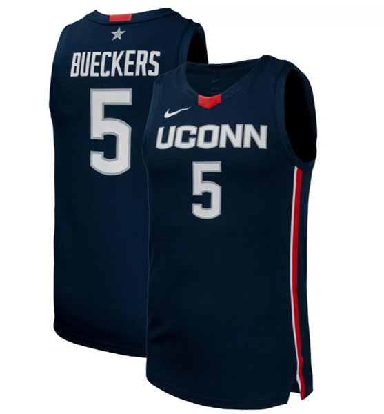 Men's UConn Huskies #5 Paige Bueckers Navy Stitched Basketball Jersey