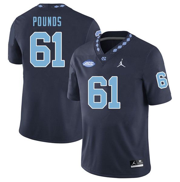 North Carolina #61 Diego Pounds Navy Stitched NCAA Jersey