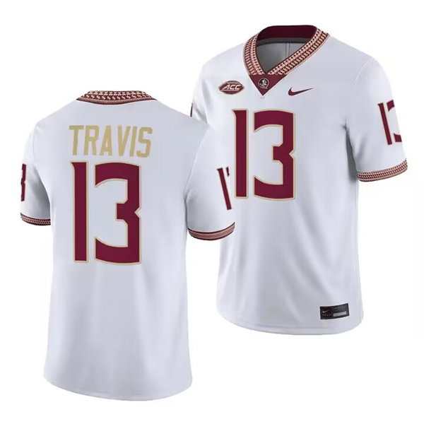 Florida State Seminoles #13 Jordan Travis White Stitched Jersey