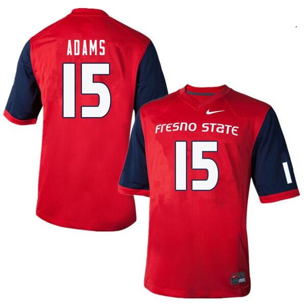 Men's Fresno State Bulldogs #15 Davante Adams Red Football Stitched Jersey