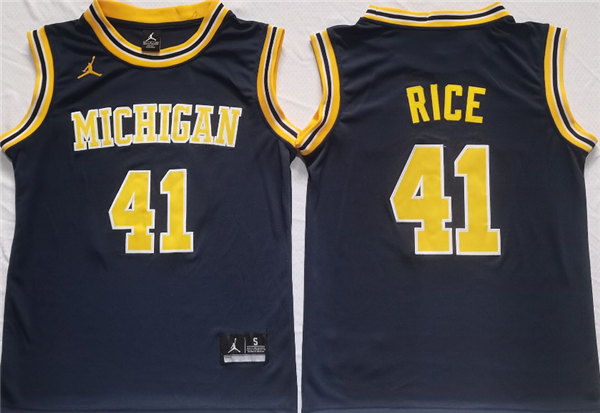 Men's Michigan Wolverines #41 Glen Rice Navy Stitched Jersey