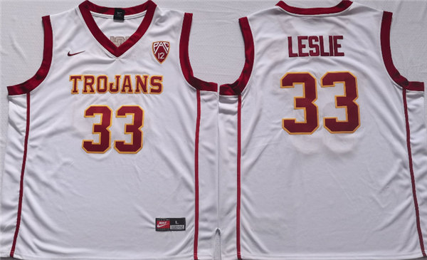 Men's USC Trojans #33 Lisa Leslie White Stitched Jersey