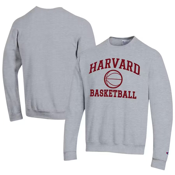 Men's Harvard Crimson Gray Basketball Pullover Sweatshirt