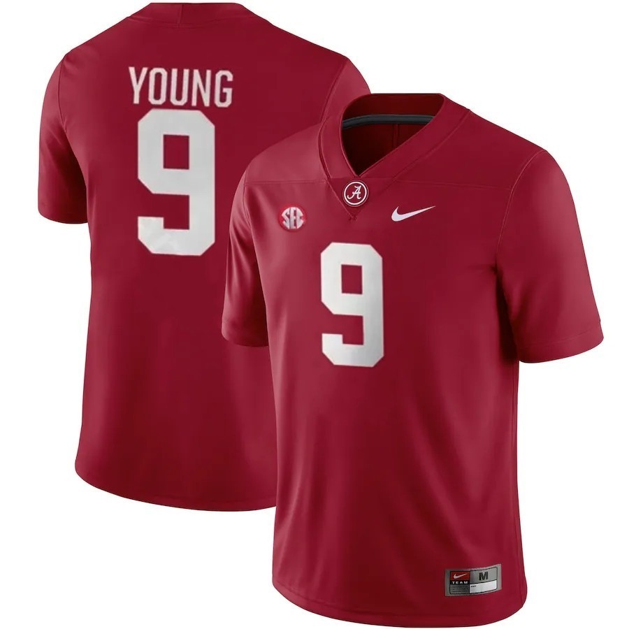 Men's Alabama Crimson Tide #9 Bryce Young Red Stitched NCAA Jersey