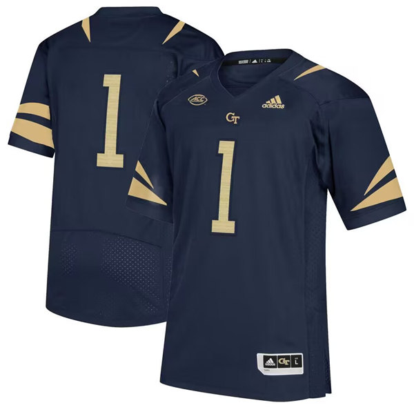Men's Georgia Tech Yellow Jackets ACTIVE PLAYER Custom Navy Stitched Jersey