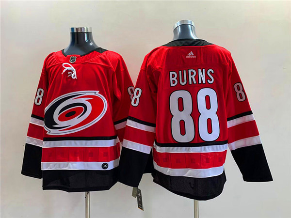 Men's Carolina Hurricanes #88 Brent Burns Red Stitched Jersey