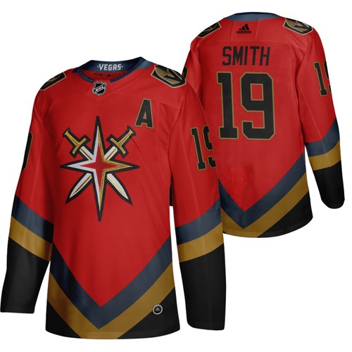 Men's Vegas Golden Knights #19 Reilly Smith 2021 Red Reverse Retro Stitched NHL Jersey