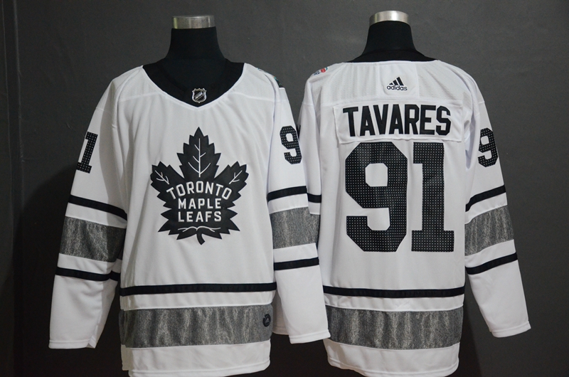 Men's Toronto Maple Leafs #91 John Tavares White 2019 NHL All-Star Game Jersey