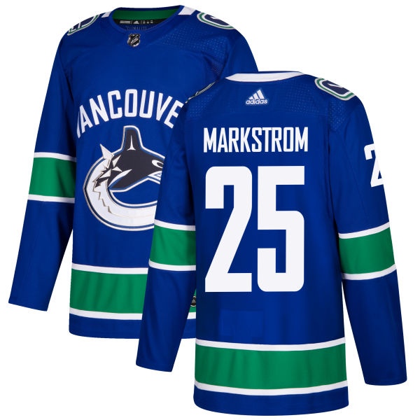 Men's Adidas Vancouver Canucks #25 Jacob Markstrom Blue Stitched NHL Jersey