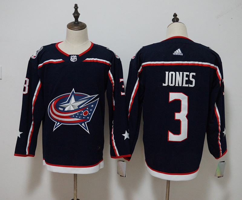 Men's Adidas Columbus Blue Jackets #3 Seth Jones Navy Stitched NHL Jersey