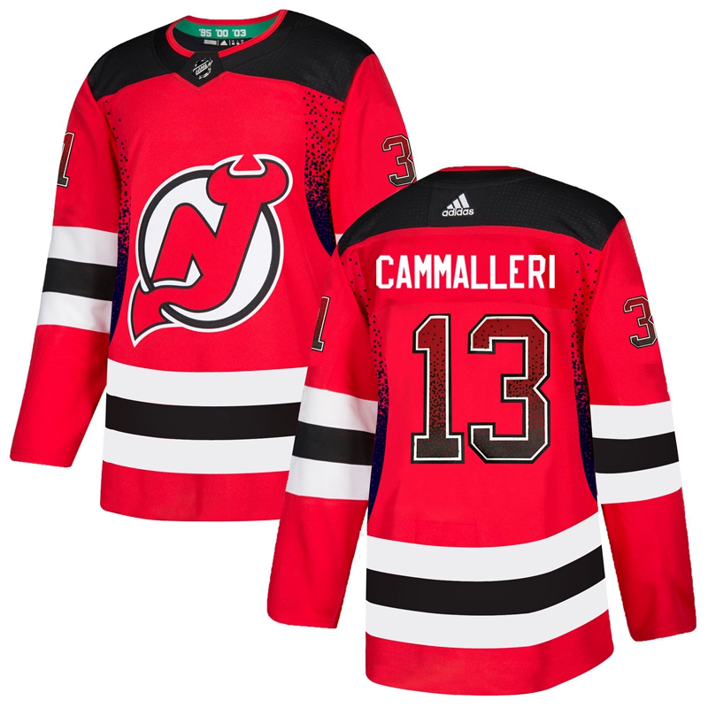 Men's New Jersey Devils #13 Nico Hischier Red Drift Fashion Stitched NHL Jersey