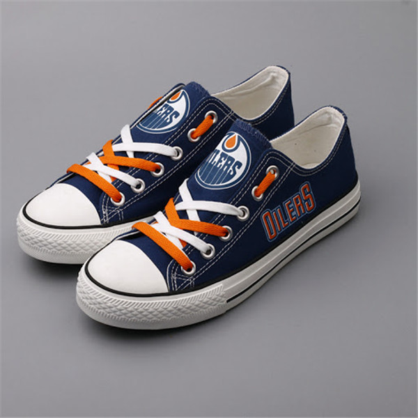 Women And Youth NHL Edmonton Oilers Repeat Print Low Top Sneakers