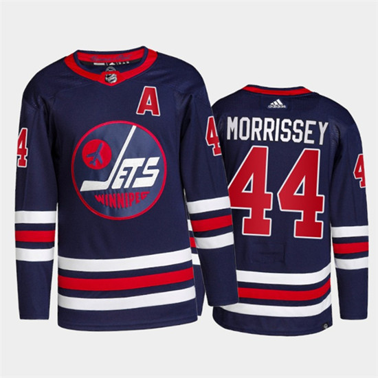 Men's Winnipeg Jets #44 Josh Morrissey 2021/22 Navy Stitched Jersey