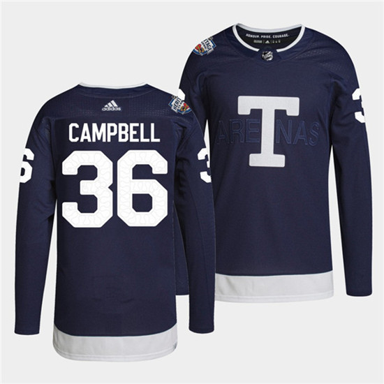 Men's Toronto Maple Leafs #36 Jack Campbell 2022 Heritage Classic Navy Stitched Jersey